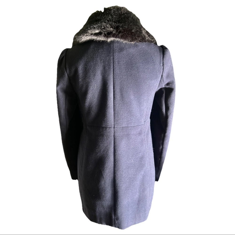 Y2K Express Navy Blue Peacoat W/removable Faux Fur Collar S/P Coastal Gran - Picture 4 of 10